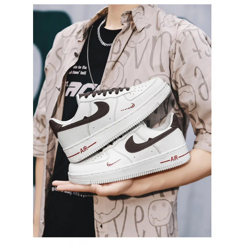 Summer Comfortable Breathable High Quality Classic NIKE Color Matching Couple Low-Top Casual Board Shoes Milk Brown35-45