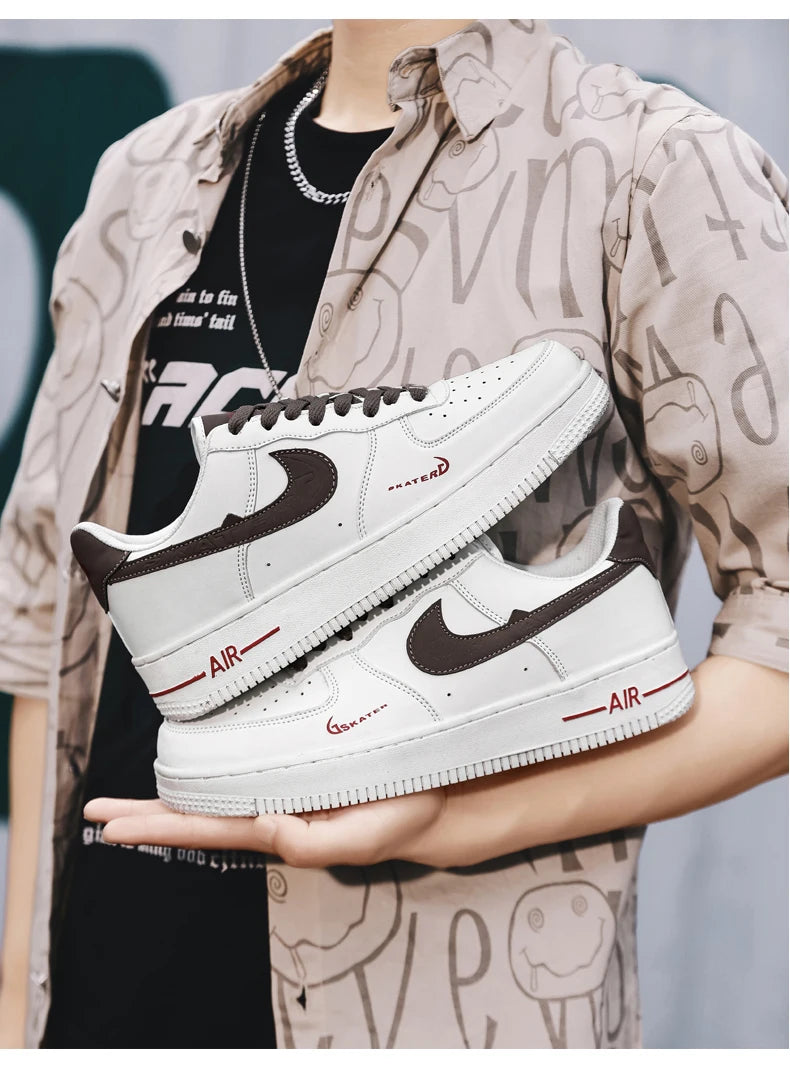 Summer Comfortable Breathable High Quality Classic NIKE Color Matching Couple Low-Top Casual Board Shoes Milk Brown35-45