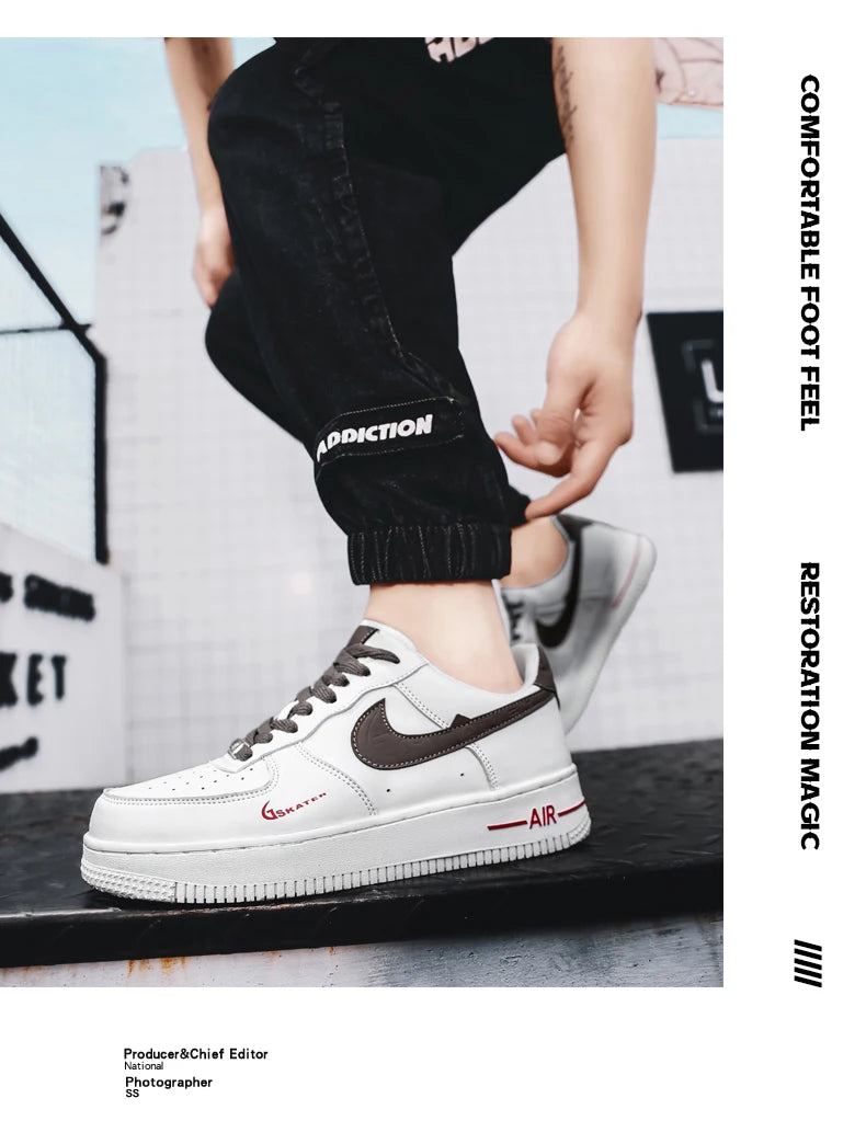 Summer Comfortable Breathable High Quality Classic NIKE Color Matching Couple Low-Top Casual Board Shoes Milk Brown35-45