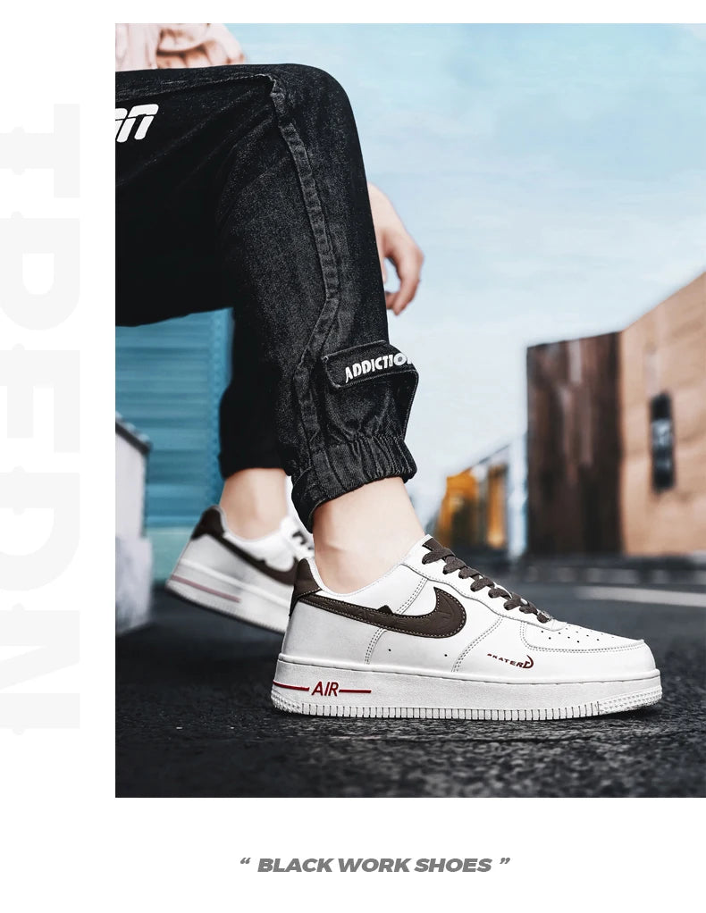 Summer Comfortable Breathable High Quality Classic NIKE Color Matching Couple Low-Top Casual Board Shoes Milk Brown35-45