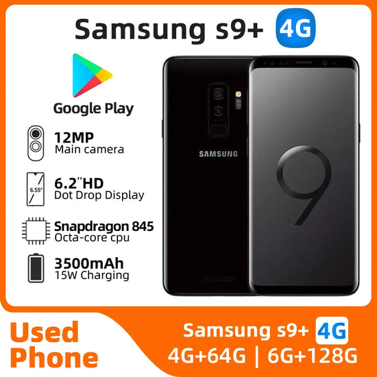 Samsung Galaxy S9 Plus S9+ 4G CPU Qualcomm Snapdragon 845 6.2inches Screen 12MP camera 3500mAh used phone
