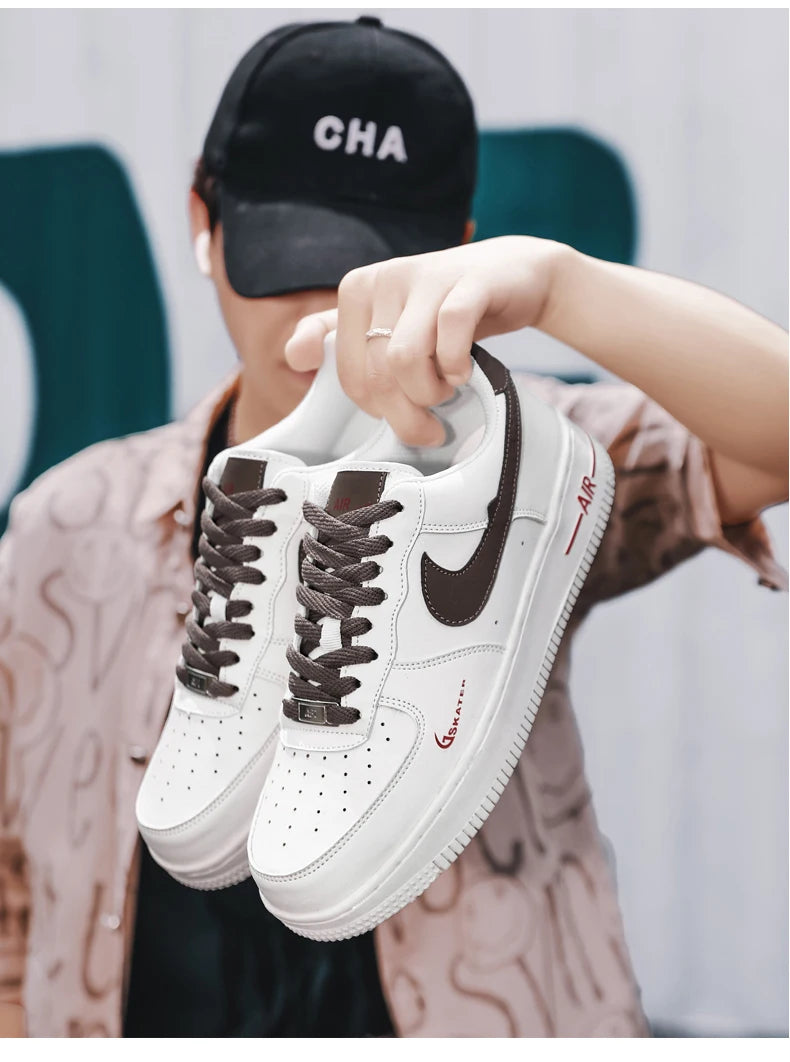 Summer Comfortable Breathable High Quality Classic NIKE Color Matching Couple Low-Top Casual Board Shoes Milk Brown35-45