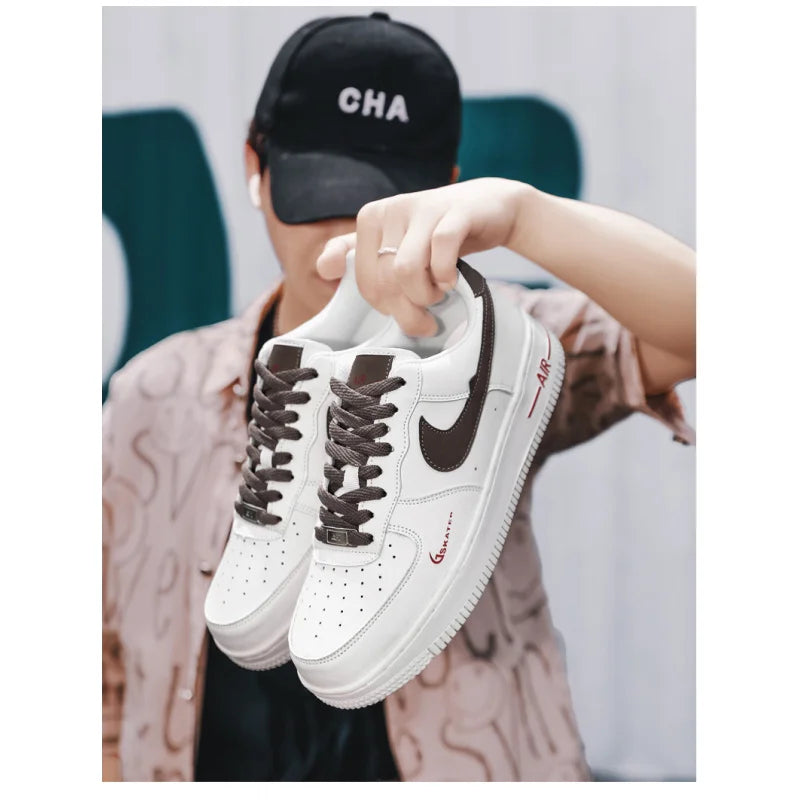Summer Comfortable Breathable High Quality Classic NIKE Color Matching Couple Low-Top Casual Board Shoes Milk Brown35-45