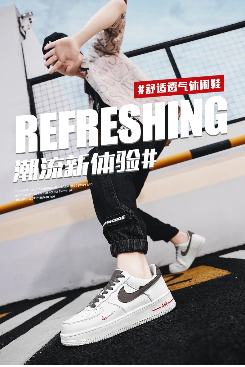 Summer Comfortable Breathable High Quality Classic NIKE Color Matching Couple Low-Top Casual Board Shoes Milk Brown35-45