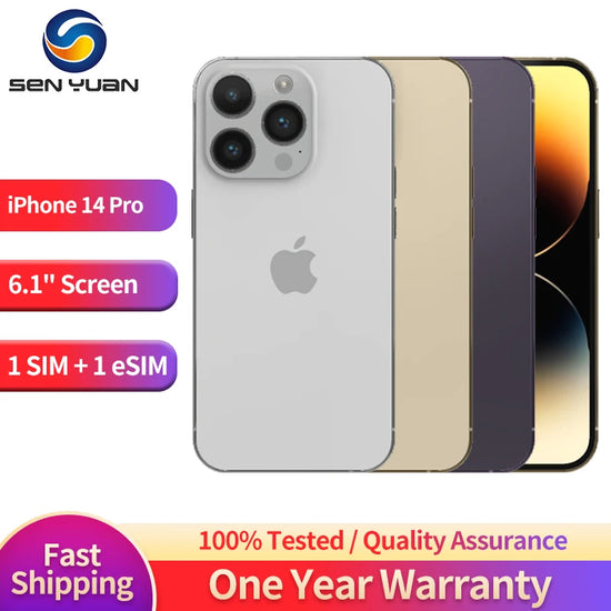 Original  Apple iPhone 14 Pro 128GB 256GB 512GB ROM 6GB RAM Dual eSIM 1SIM+ 1eSIM 6.1" OLED Face ID NFC A15 5G Smartphone 14 pro