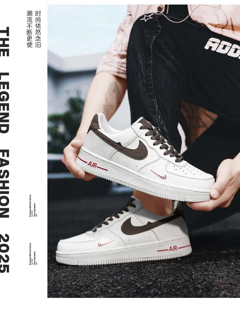 Summer Comfortable Breathable High Quality Classic NIKE Color Matching Couple Low-Top Casual Board Shoes Milk Brown35-45